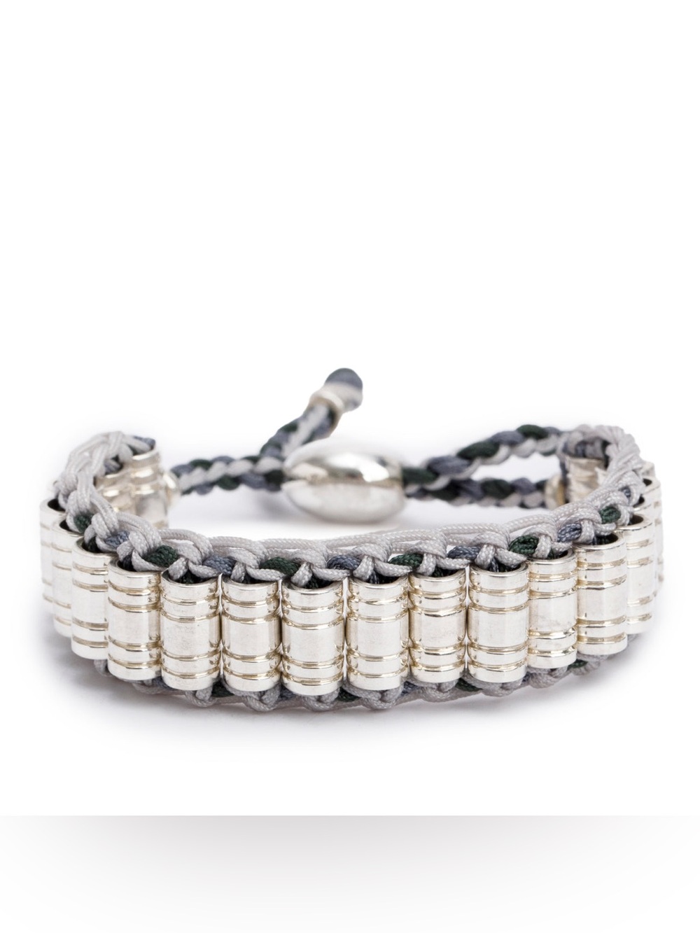 Links of London Sterling Silver Grey Cord Stacking Friendship Bracelet